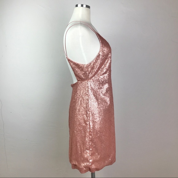 MADDY K - Pink Mini Sequined Party Dress - Picture 2 of 16